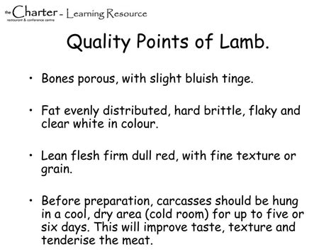 what are quality points fresh lamb